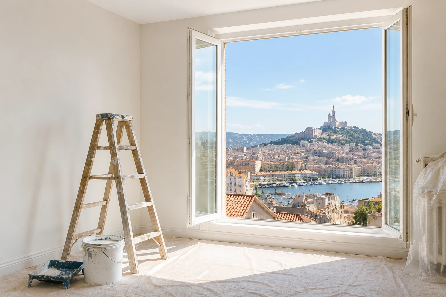 Rénovation en cours avec vue maritime